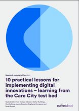 10 practical lessons for implementing digital innovations – learning from the Care City test bed